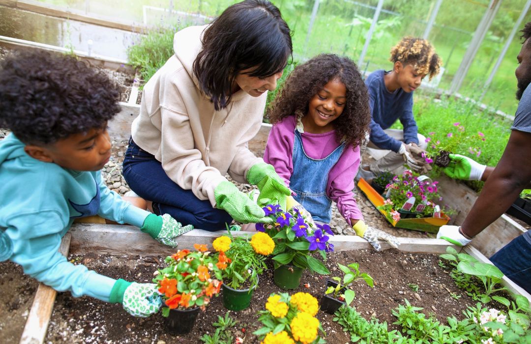 How does gardening help children learn?