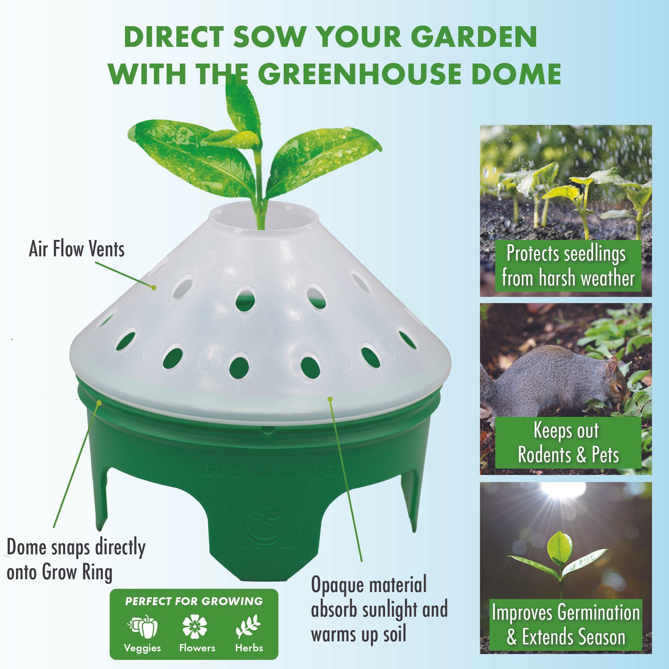 Greenhouse Domes, 7 inches - 6 pack