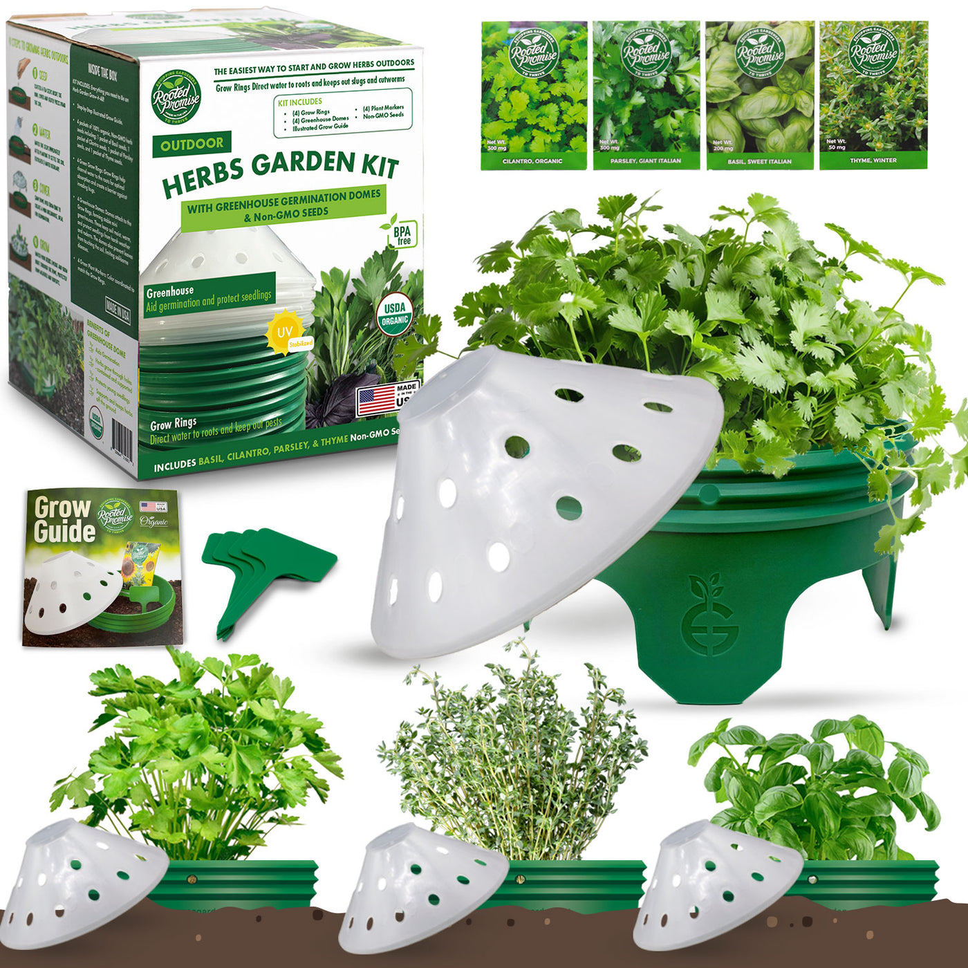 outdoor herb garden seeds Herbs Garden Kit – Rooted Promise