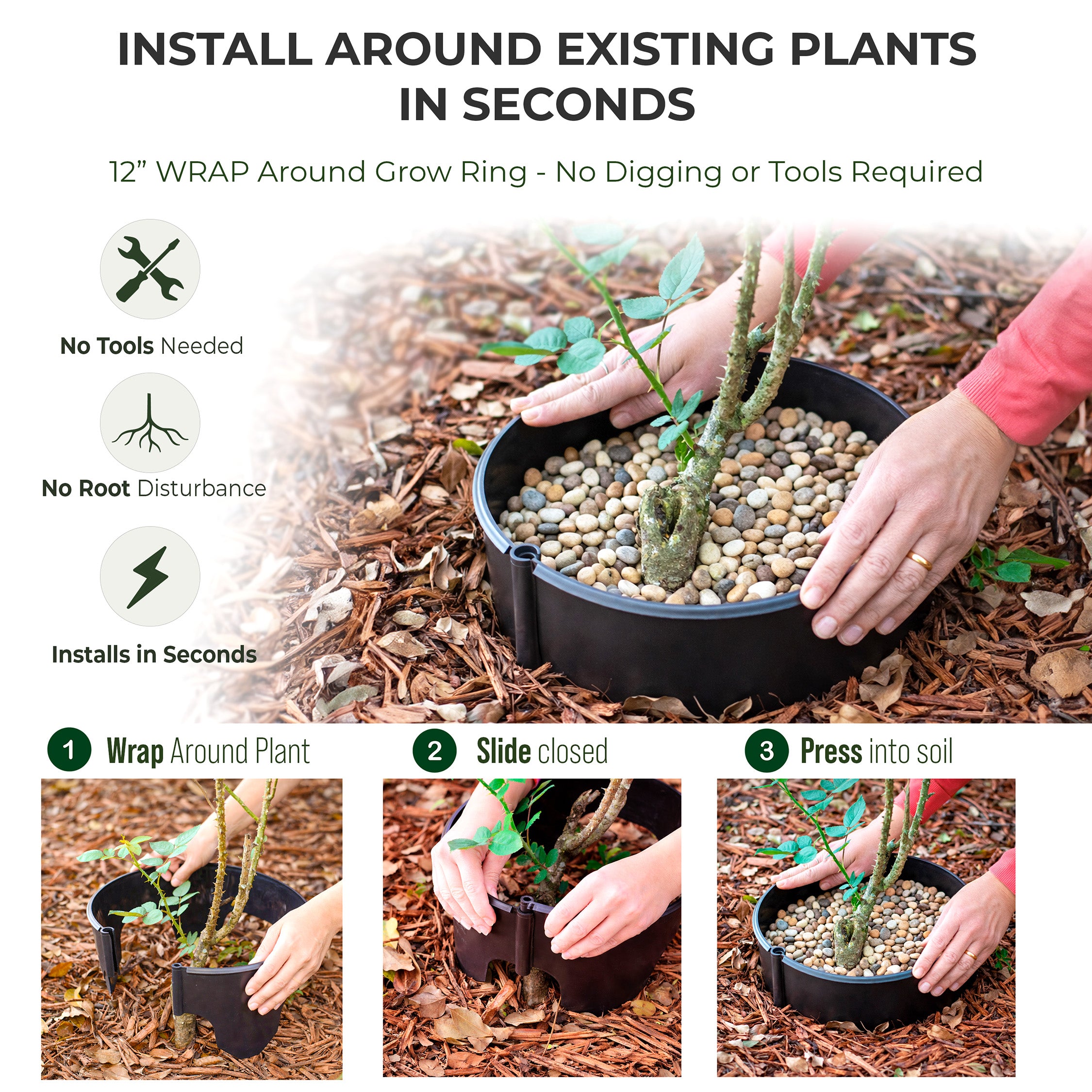 12 inch Wrap Around Planting Grow Ring